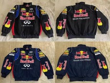 Adult F1 Vintage Racing Jacket, Embroidered Cotton Padded ,Red Bull Jacket