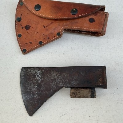 Vintage Collins Tomahawk Hudson Bay Style Hatchet Axe Head and US HOTZE Sheath