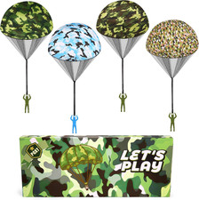 Parachute Toy for Kids, Army Outdoor Toys Flying Parachute Men, inside outside