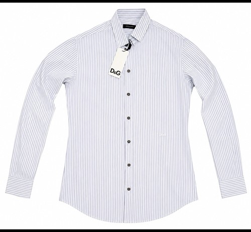 D&G, Vintage Dolce & Gabbana D&G Men’s Pinstripe 100% Cotton Dress Shirt 16/41 L NWT