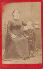 Vintage Photo 1880s Victorian Mother Child Cabinet Card Portrait