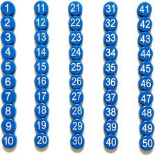 1-50 Magnetic Numbers, Magnets with Number for Dry Erase Boards, round Number Re