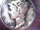 1931  SILVER MERCURY DIME - GRADES "VERY FINE"