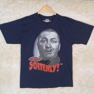 Y2K Curly The Three Stooges  ''Why, Soitenly!'' Gildan Graphic T- Shirt Size Large