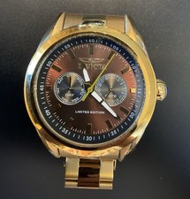 Orologio cronografo Invicta Speedway edizione limitata, modello 14710, placca oro 18kt