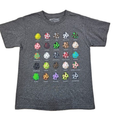 Minecraft Spawn Eggs Tee Gray Youth M Mine Chest 2016 Exclusive