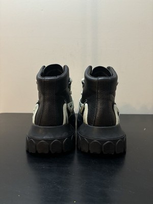 Rick Owens Megalace Bozo Tractor Leather Sneaker Boots Black | eBay