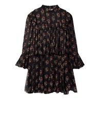 Doen ALETTE Dress Paisley Bouquet Long Bell Sleeved Size Large Dress NWT Silk