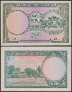 South Vietnam 1 Dong ND (1956) XF AU P 1