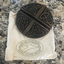 Celtic Love Cross Bronze  Wall Plaque Wild Goose Studio Ireland 