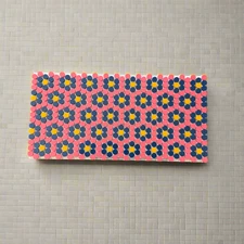 Pink Blossom Mosaic – Retro Floral LEGO®-Compatible Wall Art