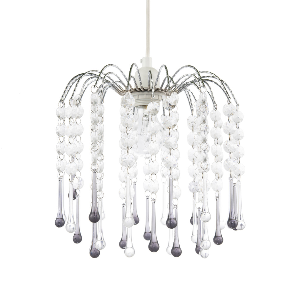 Classic Waterfall Pendant Shade with Clear and Smoked Black Acrylic by Happy ...
