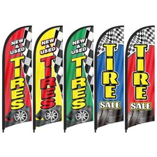 Tire Series Swooper Flagpole Kit, 8.2FT Tire Feather Flag Commercial Sign.