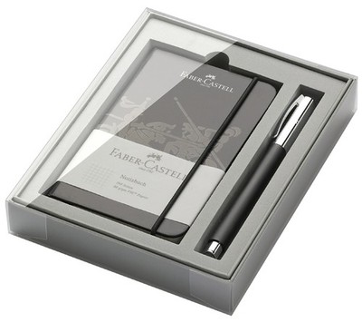 FABER-CASTELL Schreibgeräte-Set Ambition Edelharz schwarz / silber