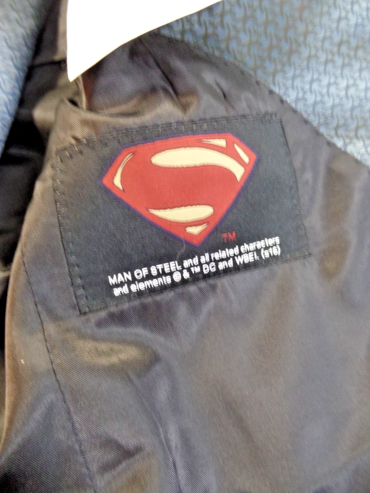 Ternos Divertidos Super Homem de Aço Jaqueta + Calça Fantasia Halloween 36/30 - Imagem 4 de 4