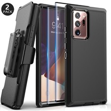For Samsung Galaxy Note20,Note20 Ultra 5G Case Cover Hybrid Clip Tempered Glass