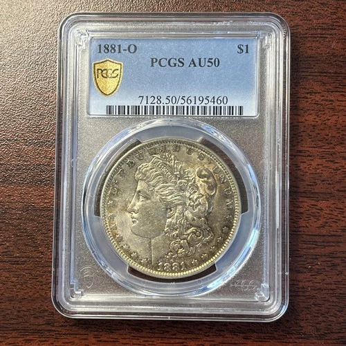 1881-O Morgan Silver Dollar PCGS AU 50, Nice Luster, NEW SLAB
