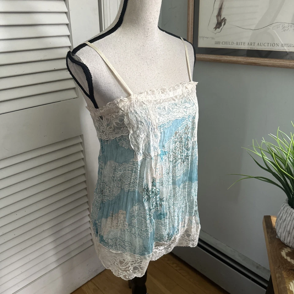 Vintage MIXIT Top Feminino Pequeno Acabamento em Renda Babydoll Y2K Coquete Fada Celestial - Imagem 3 de 4