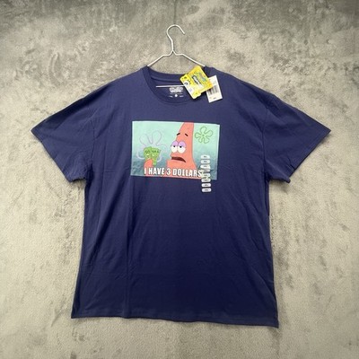 Nickelodeon SpongeBob Patrick Star Shirt Mens 2XL Purple I have 3 Dollars Meme