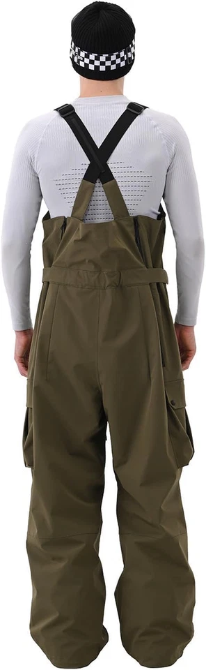 Hombres Babero de esquí 3L Snowboard Pantalones holgados Mono de nieve Impermeable Aislante a prueba de viento Foto 2 de 4