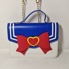 Sailor Moon Crossbody Blue White w/Red Bow Tie Never Used New Other 