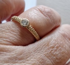 Solitär Gelbgoldring Brillant 0,22 Karat Größe 58 NEU