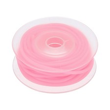 2mm 5.5yards Hollow Pipe Rubber Cords Tubing Silicone Pipes, Pink