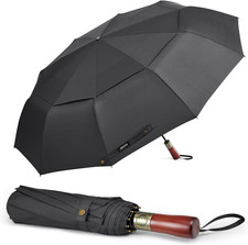 54 Inch Large Windproof Golf Umbrella Auto Open Close Double Canopy Travel