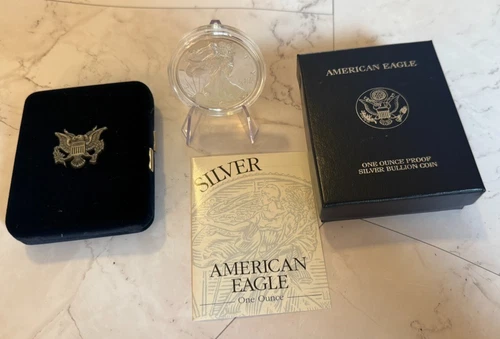 2001-W  Silver American Eagle One Ounce Proof Walking Liberty w/ COA & Box