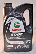 Castrol EDGE 0W-20 Advanced Full Synthetic Motor Oil, 5 Quarts 19.99 per gallon