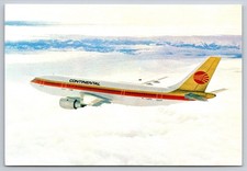Plane Postcard Continental Airlines Airbus A300 Airliner Vintage USA