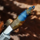 8.6" inch Damascus Steel Hunting Knife Full Tang Resin Handle Leather Sheath — photo 9