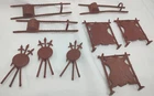 Wagon Train Marx Playset Indian Accessories Travois Spears & Racks Recast