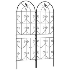 Produktbild - Outsunny 2er Set Gartenspalier aus Metall, Rankgitterplatten für den Außenbereich, 150 x 50 cm