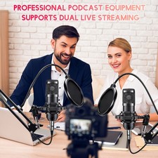 Podcast Equipment Bundle with Dual BM800 Micr...