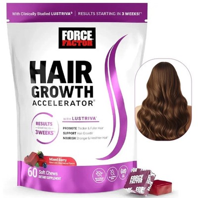 Force Factor Hair Growth Accelerator Soft Chews Hair Growth Vitamins For Women