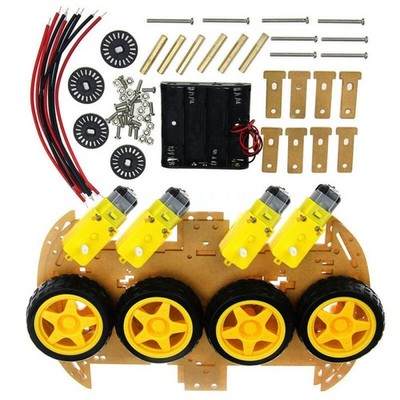4WD Smart Car Chassis Kit with Speed Encoder for Arduino Robotics and Sensors