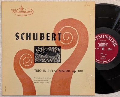 Westminster XWN 18232 lp SCHUBERT TRIO Janigro FOURNIER Badura-Skoda 1A/1B mono