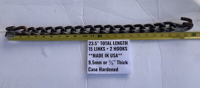 1 NEW USA 23.5  15 Links +2 Hooks *9.5mm 3/8 EXTRA THICK*  Cross Chains Section