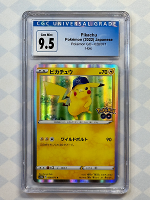 2022 Pokémon Japanese Pokemon GO Pikachu Holo 028/071 CGC 9.5 Gem
