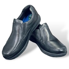 Nunn Bush Cam Moc Toe Slip On Walking Shoes Black Tumbled Comfort Gel Mens 11 XW