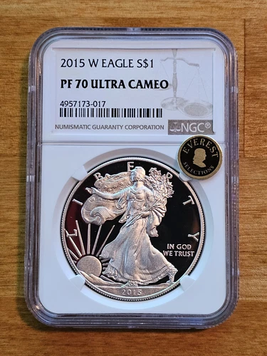 2015-W Proof $1 American Silver Eagle NGC PF70UC Brown Label EVEREST SELECTION