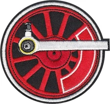 Patch - Red And Black Train Wheel Railroad Railways Iron On #110117