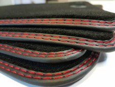 Fußmatten für Opel Corsa D Bj.2006-2014 beste Qualität Velours Rot Linie styling