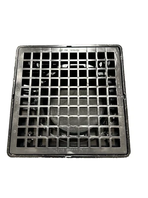 Osma Wavin Cover and Frame Bottle Gully Hopper Head Black 4D908 4D900 229 x 229m