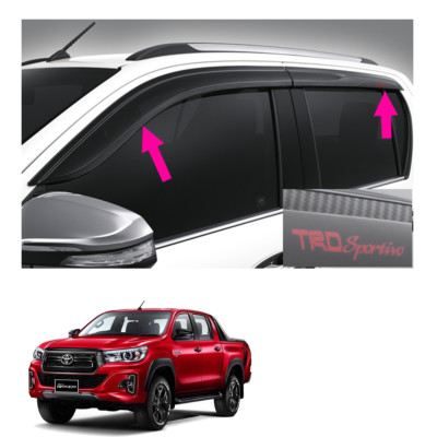 Luxury Tinted Window Visors / Weather Shields For Toyota Hilux 2015-2022 Dual Cab
