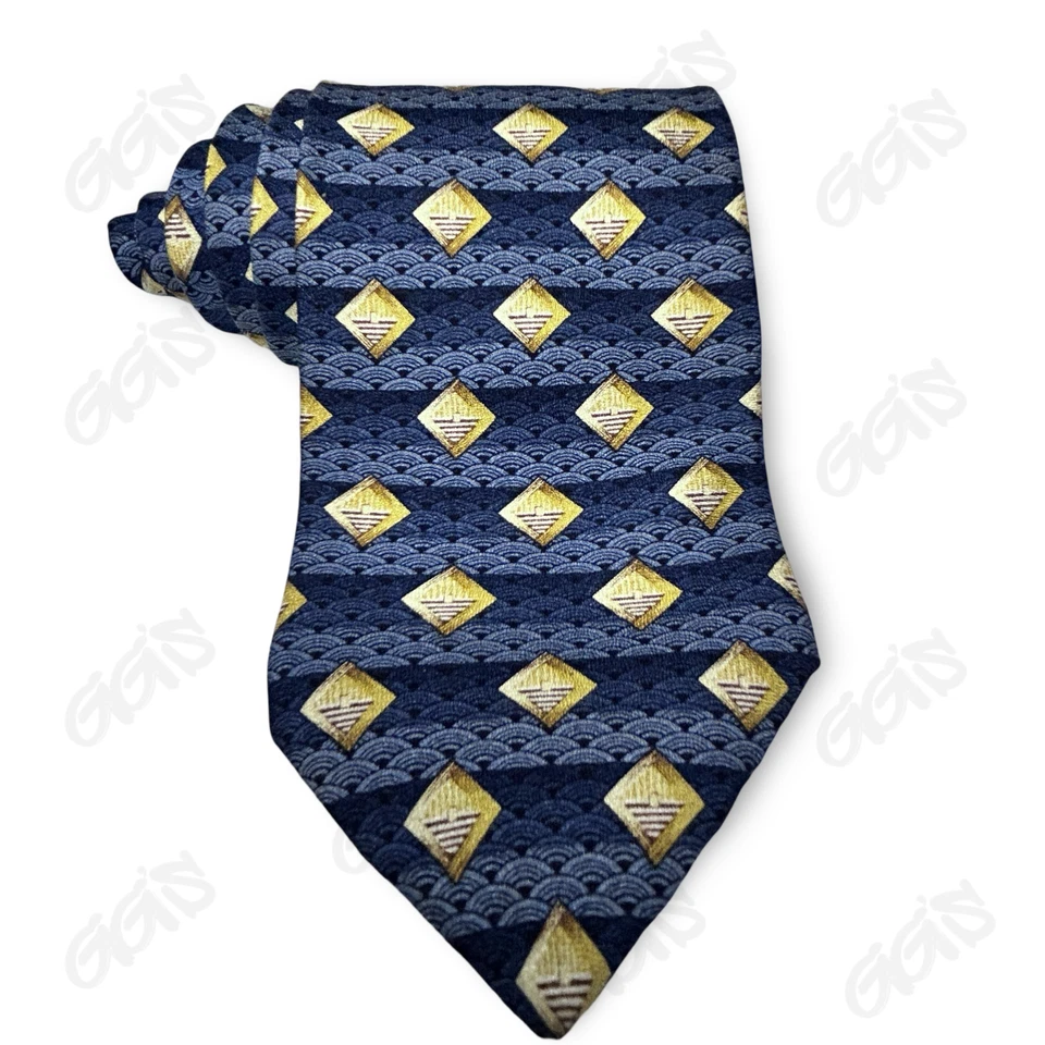 Пуританский галстук мужской 57,5 дюйма x 3,75 синее золото специальное издание сделано в США 100% шелк - Изображение 3 из 4