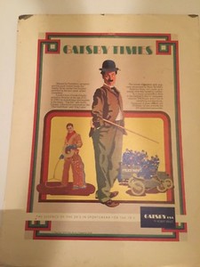 1973 Gatsby Clothing by Robert Bruce Cardboard Store Sign Charlie Chaplin