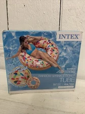 New INTEX Rainbow Sprinkle Donut 45" Tube Float Swimming Pool Tubes Beach Lake