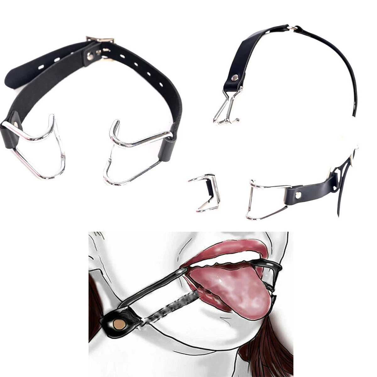 Open Mouth Gag Metal Hook Harness Gag Spreader Force for Women Couple Slave  BDSM | eBay